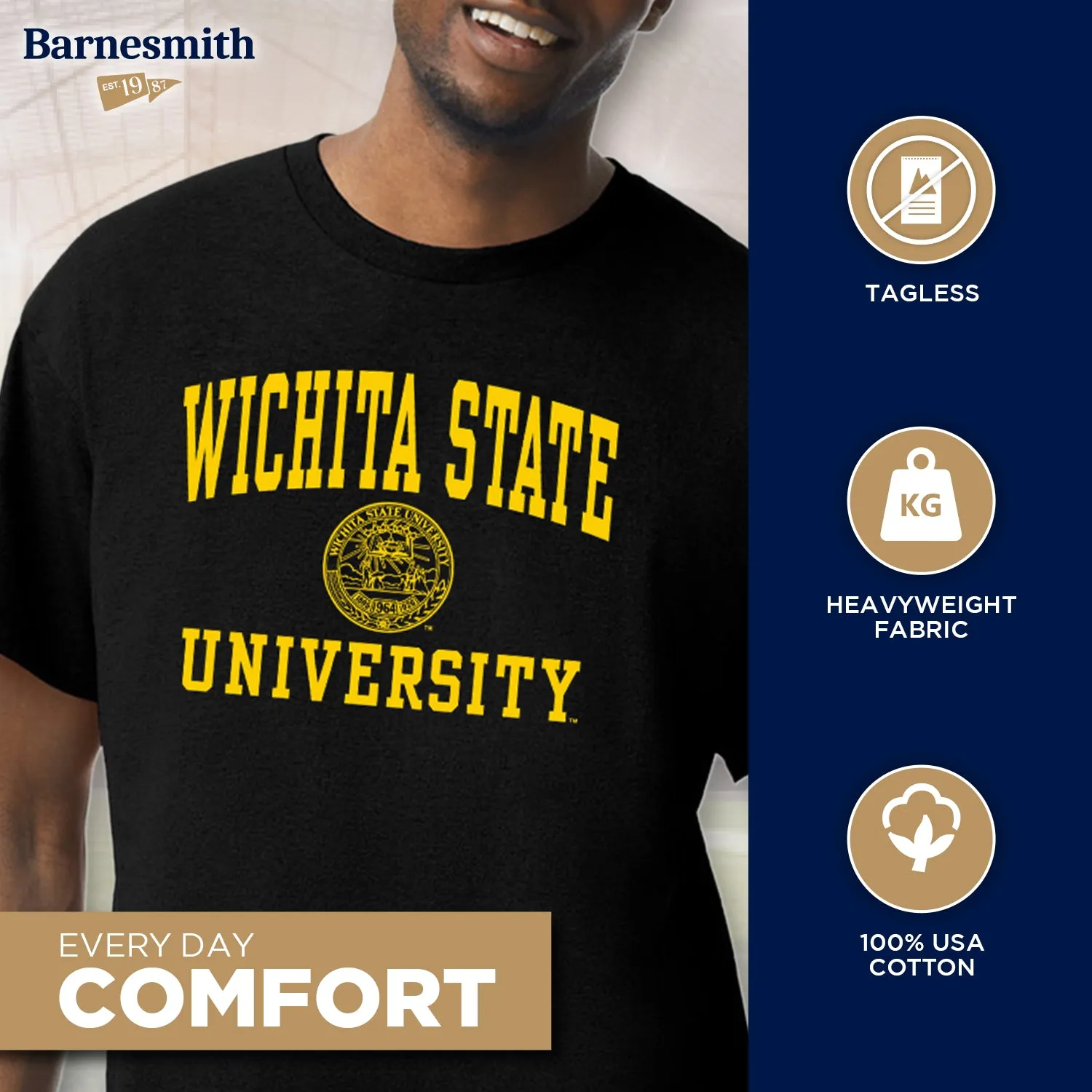 Wichita State University Heritage T-Shirt (Black) sold by Barnesmith product image thumbnail 3