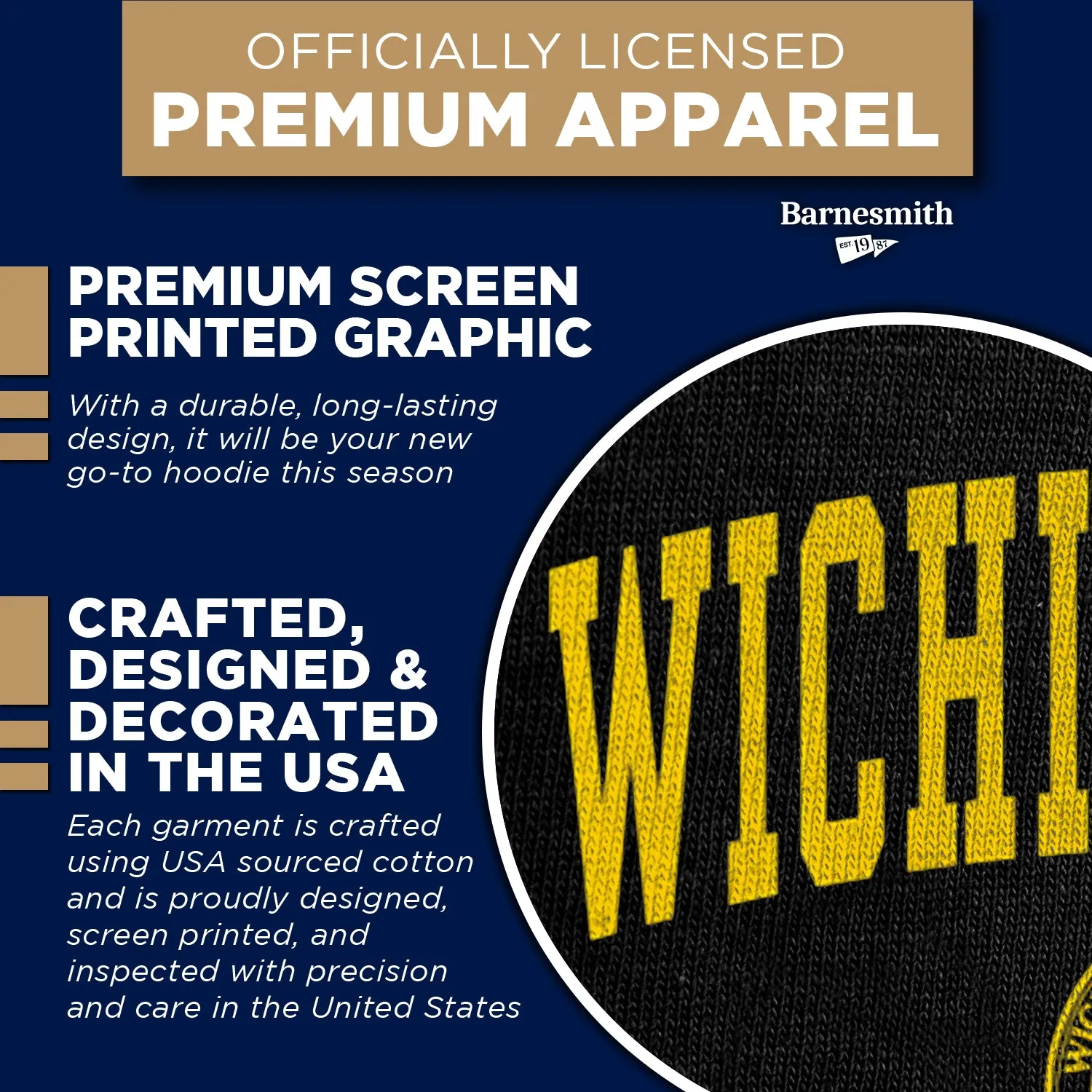 Wichita State University Heritage Hooded Sweatshirt (Black) sold by Barnesmith product image thumbnail 4