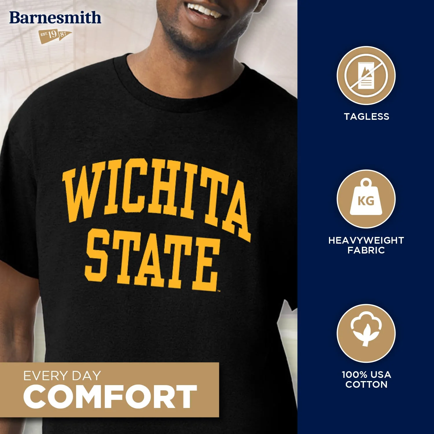 Wichita State University Classic T-Shirt (Black) sold by Barnesmith product image thumbnail 3