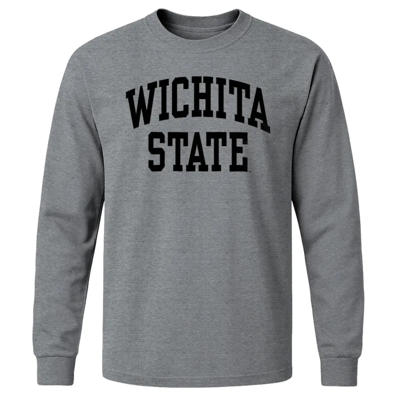 Wichita State University Classic Long Sleeve T-Shirt (Charcoal Grey) sold by Barnesmith