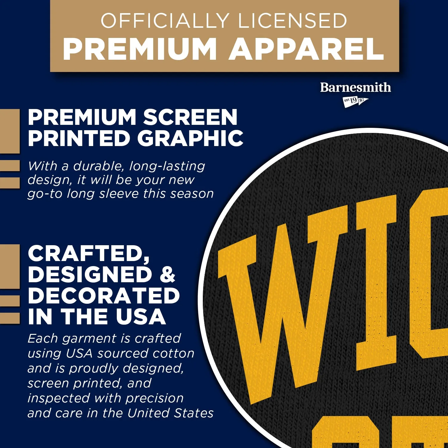 Wichita State University Classic Long Sleeve T-Shirt (Black) sold by Barnesmith product image thumbnail 4