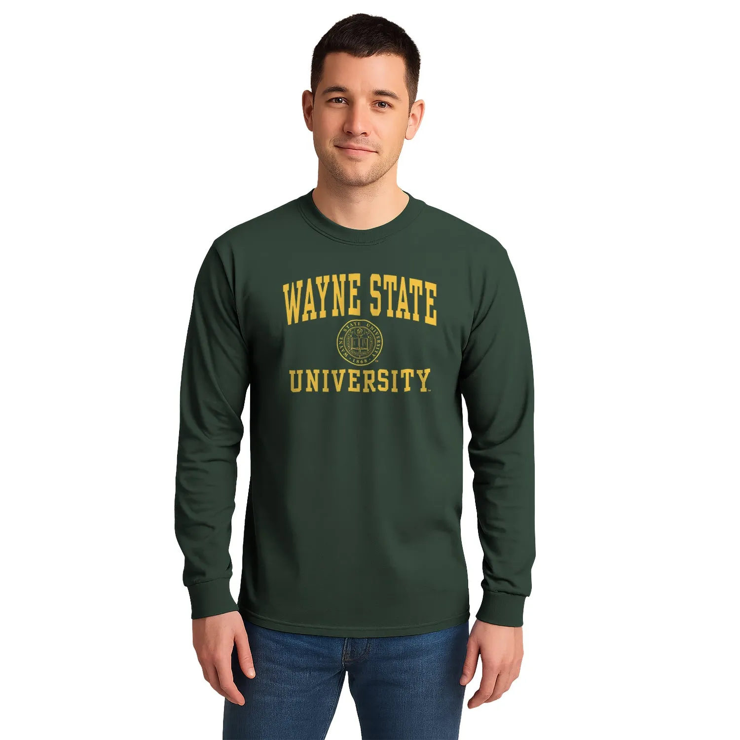 Wayne State University Heritage Long Sleeve T-Shirt (Hunter Green) sold by Barnesmith product image thumbnail 2