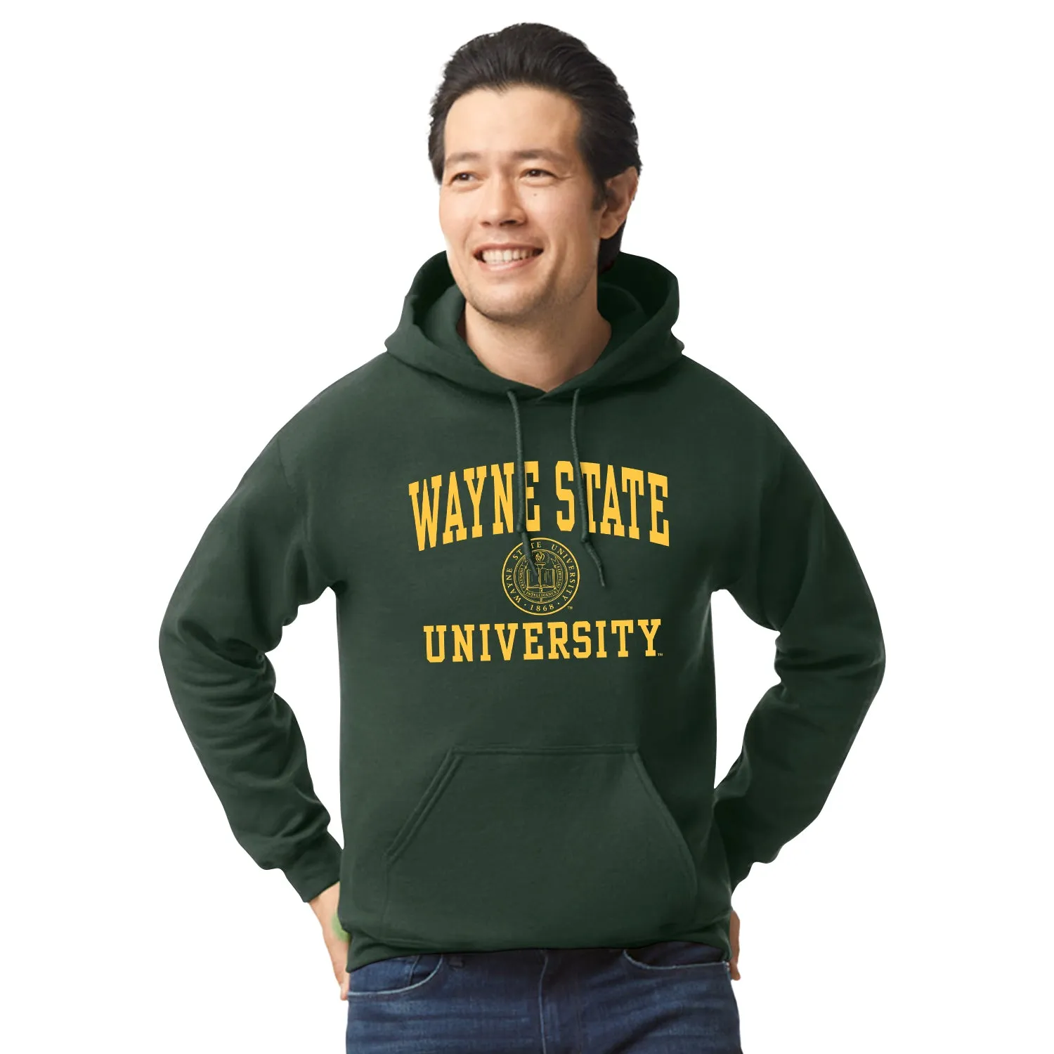 Wayne State University Heritage Hooded Sweatshirt (Hunter Green) sold by Barnesmith product image thumbnail 2