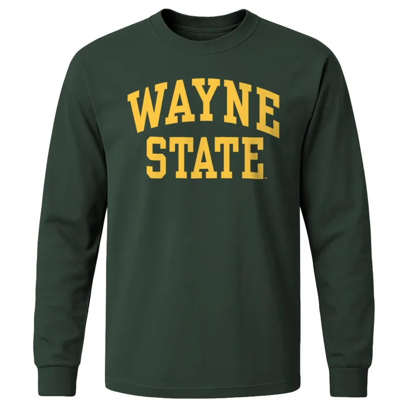 Wayne State University Classic Long Sleeve T-Shirt (Hunter Green) sold by Barnesmith
