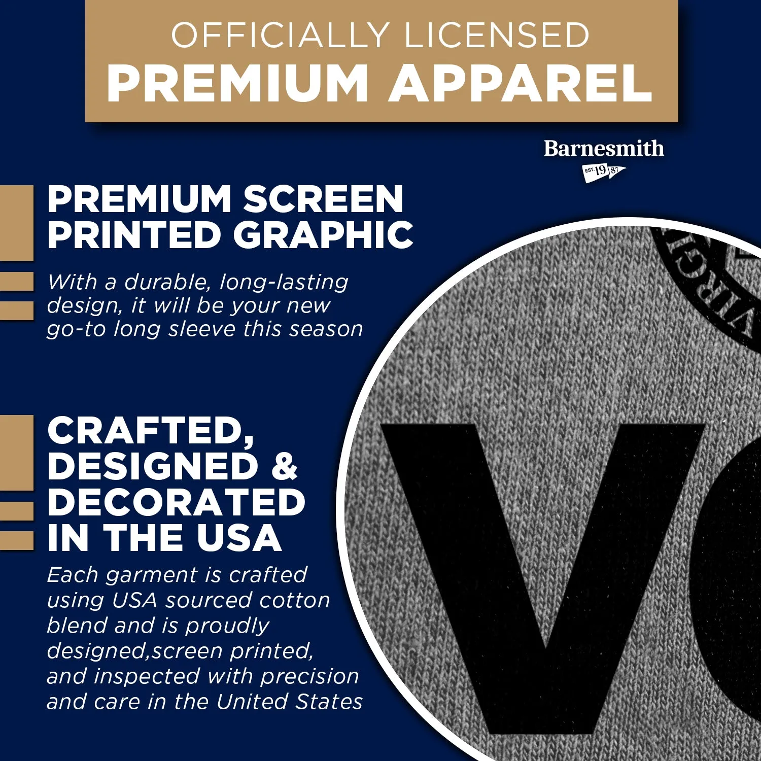 Virginia Commonwealth University Heritage Long Sleeve T-Shirt (Charcoal Grey) sold by Barnesmith product image thumbnail 4