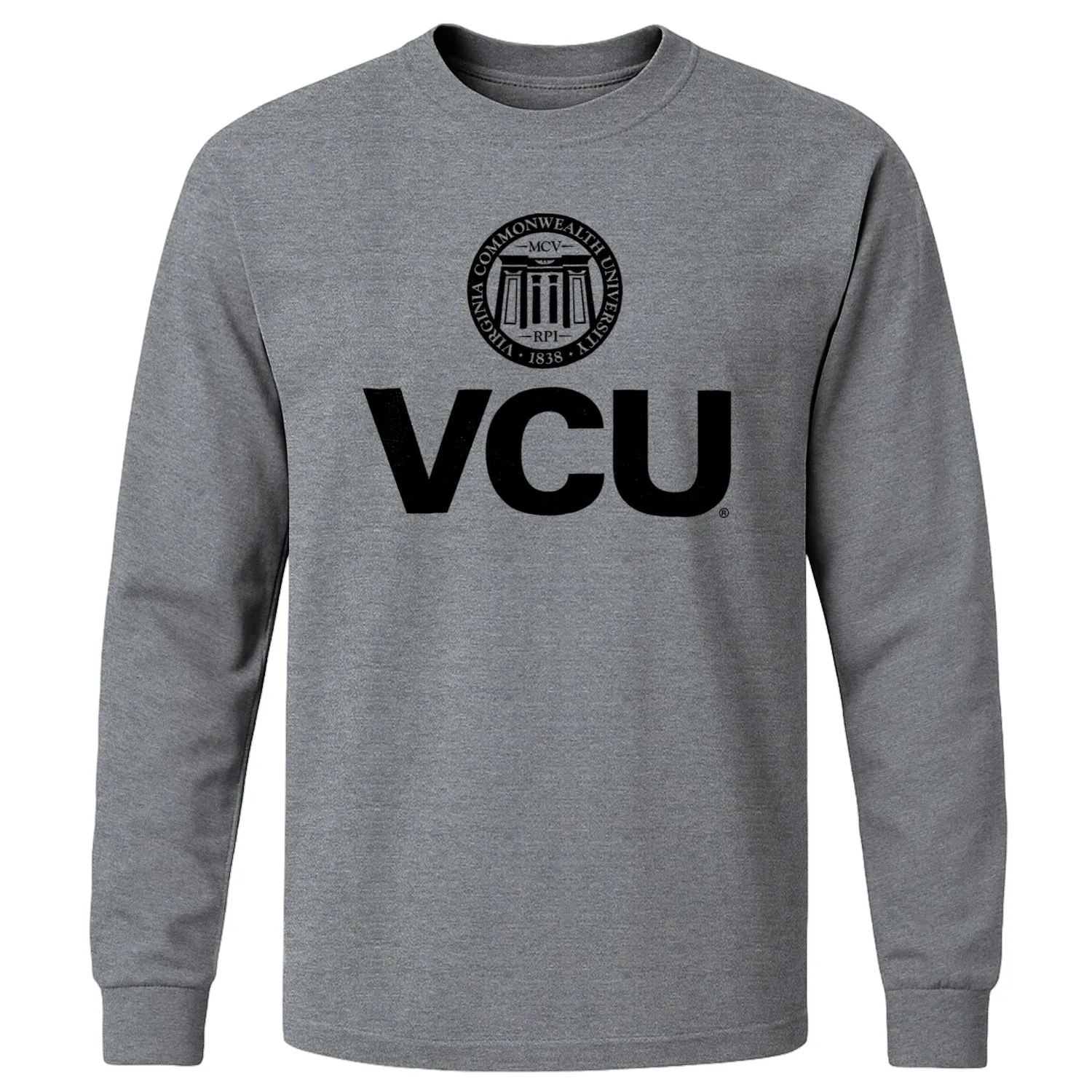 Virginia Commonwealth University Heritage Long Sleeve T-Shirt (Charcoal Grey) sold by Barnesmith