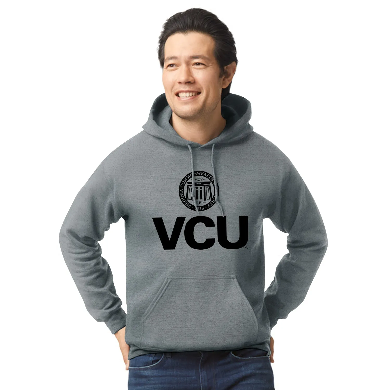Virginia Commonwealth University Heritage Hooded Sweatshirt (Charcoal Grey) sold by Barnesmith product image thumbnail 2