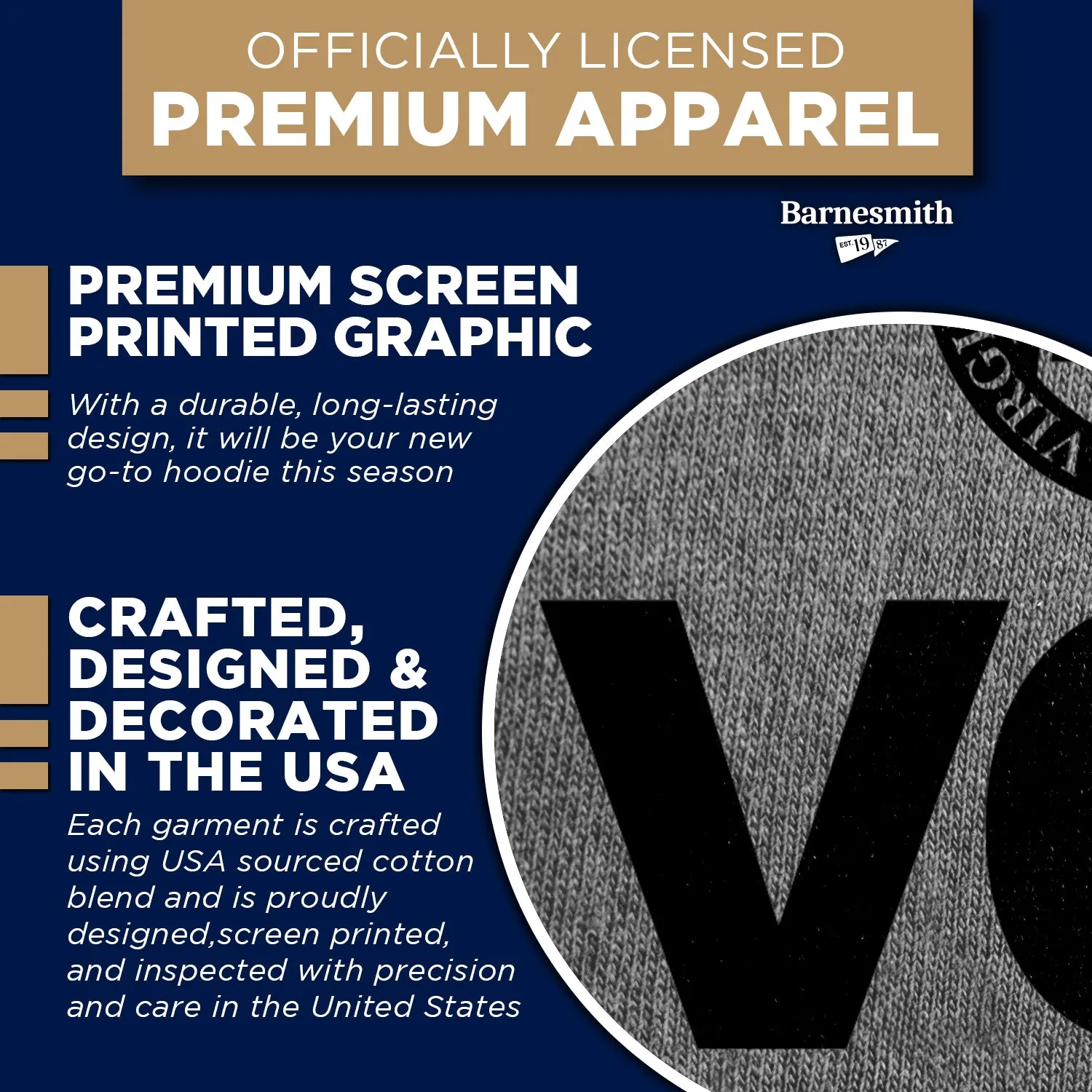 Virginia Commonwealth University Heritage Hooded Sweatshirt (Charcoal Grey) sold by Barnesmith product image thumbnail 4