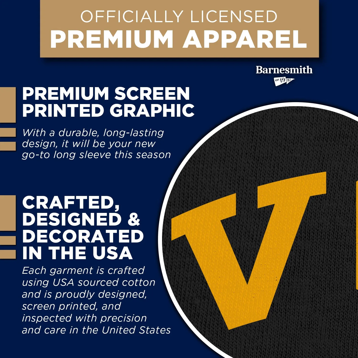 Virginia Commonwealth University Classic Long Sleeve T-Shirt (Black) sold by Barnesmith product image thumbnail 4