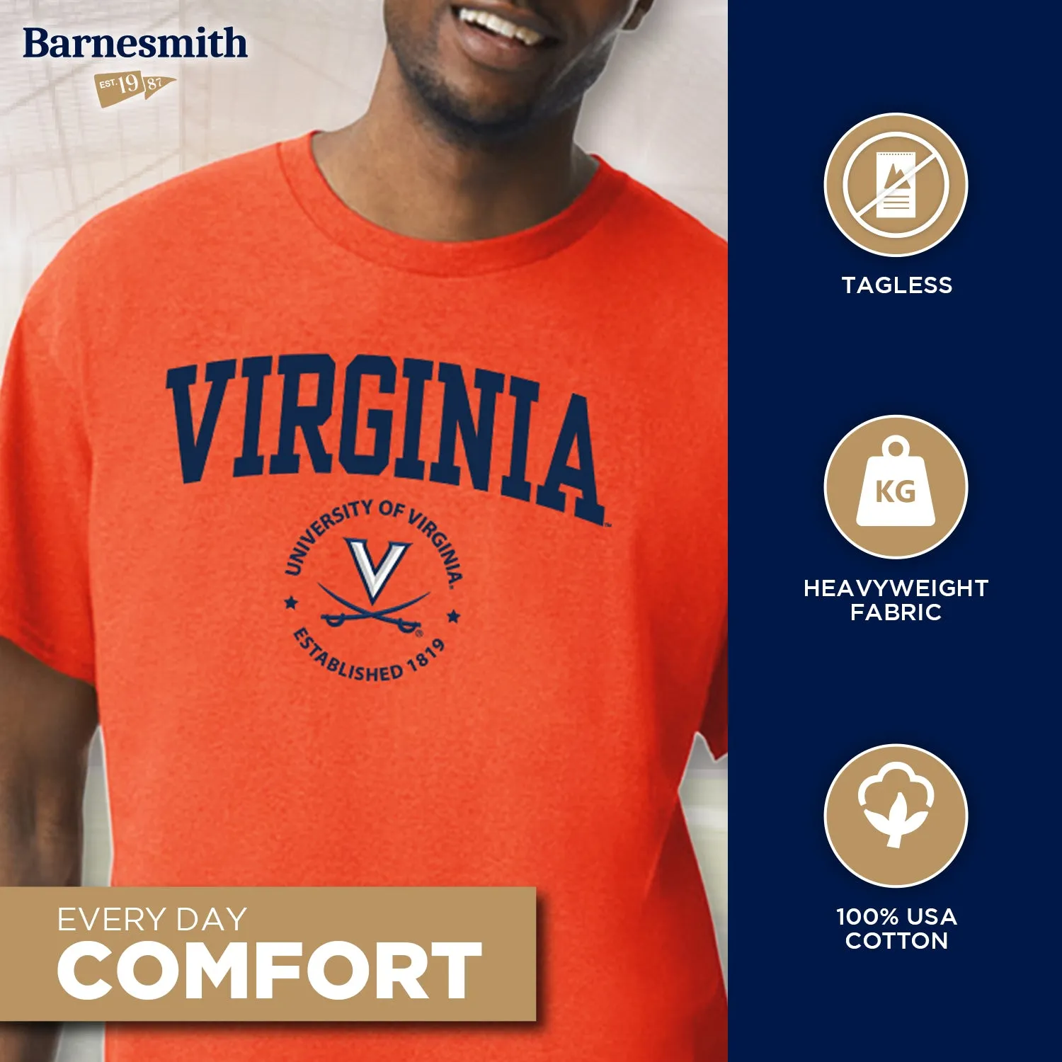 University of Virginia Heritage T-Shirt (Orange) sold by Barnesmith product image thumbnail 3