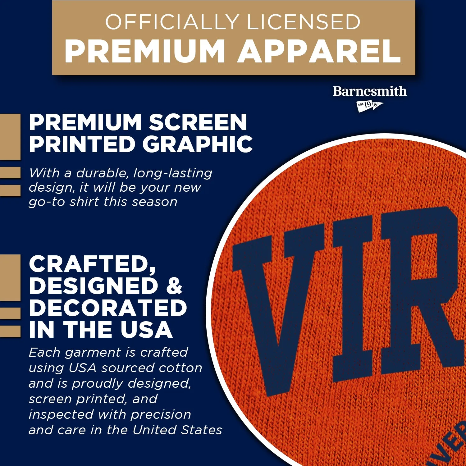 University of Virginia Heritage T-Shirt (Orange) sold by Barnesmith product image thumbnail 4