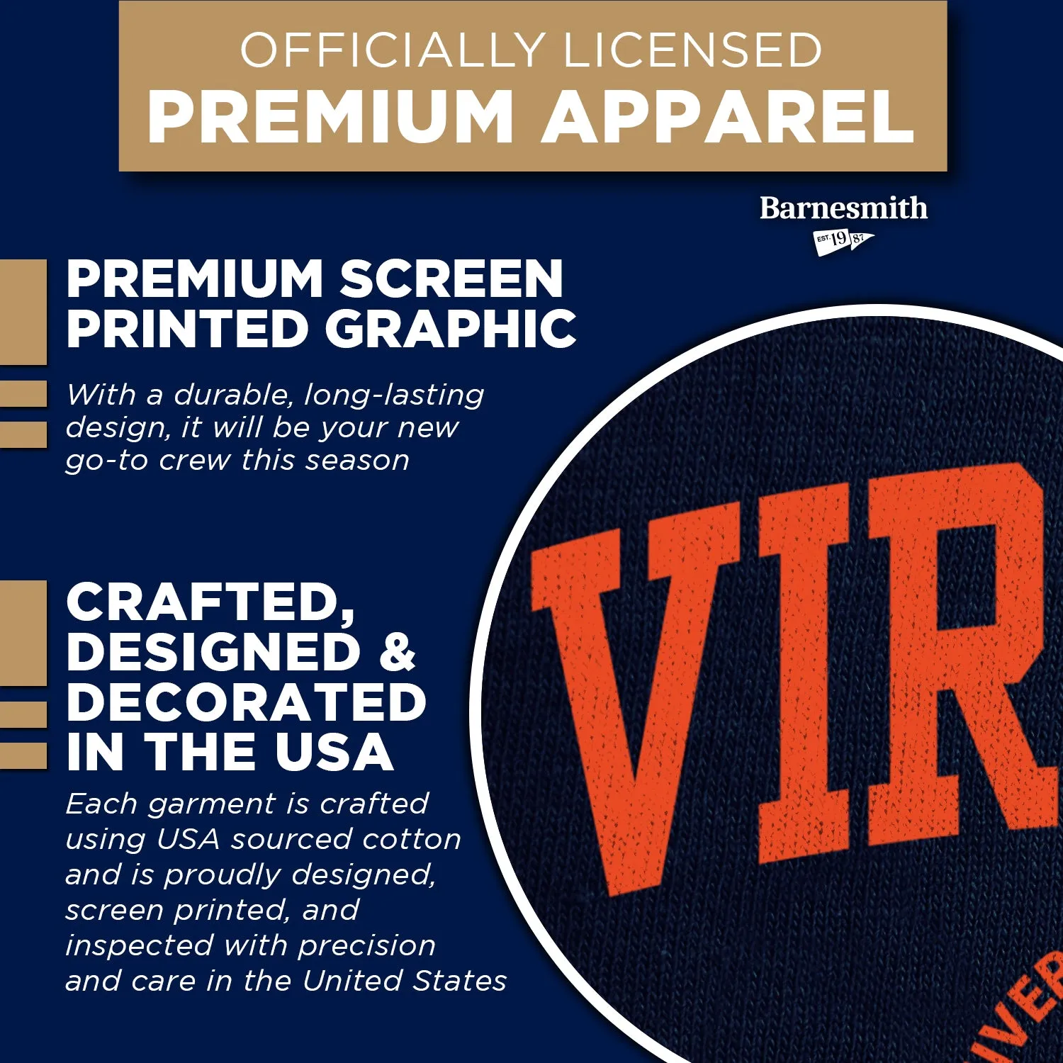 University of Virginia Heritage Sweatshirt (Navy) sold by Barnesmith product image thumbnail 4