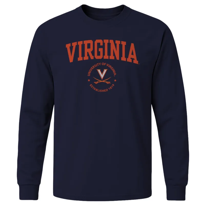 University of Virginia Heritage Long Sleeve T-Shirt (Navy) sold by Barnesmith