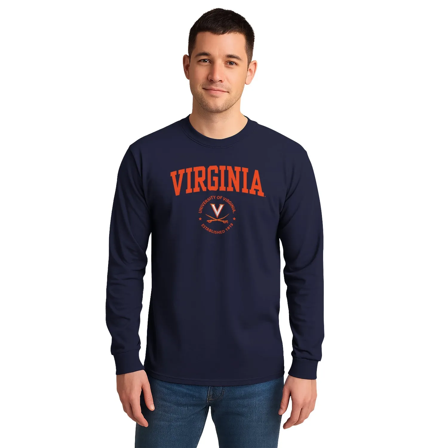 University of Virginia Heritage Long Sleeve T-Shirt (Navy) sold by Barnesmith product image thumbnail 2