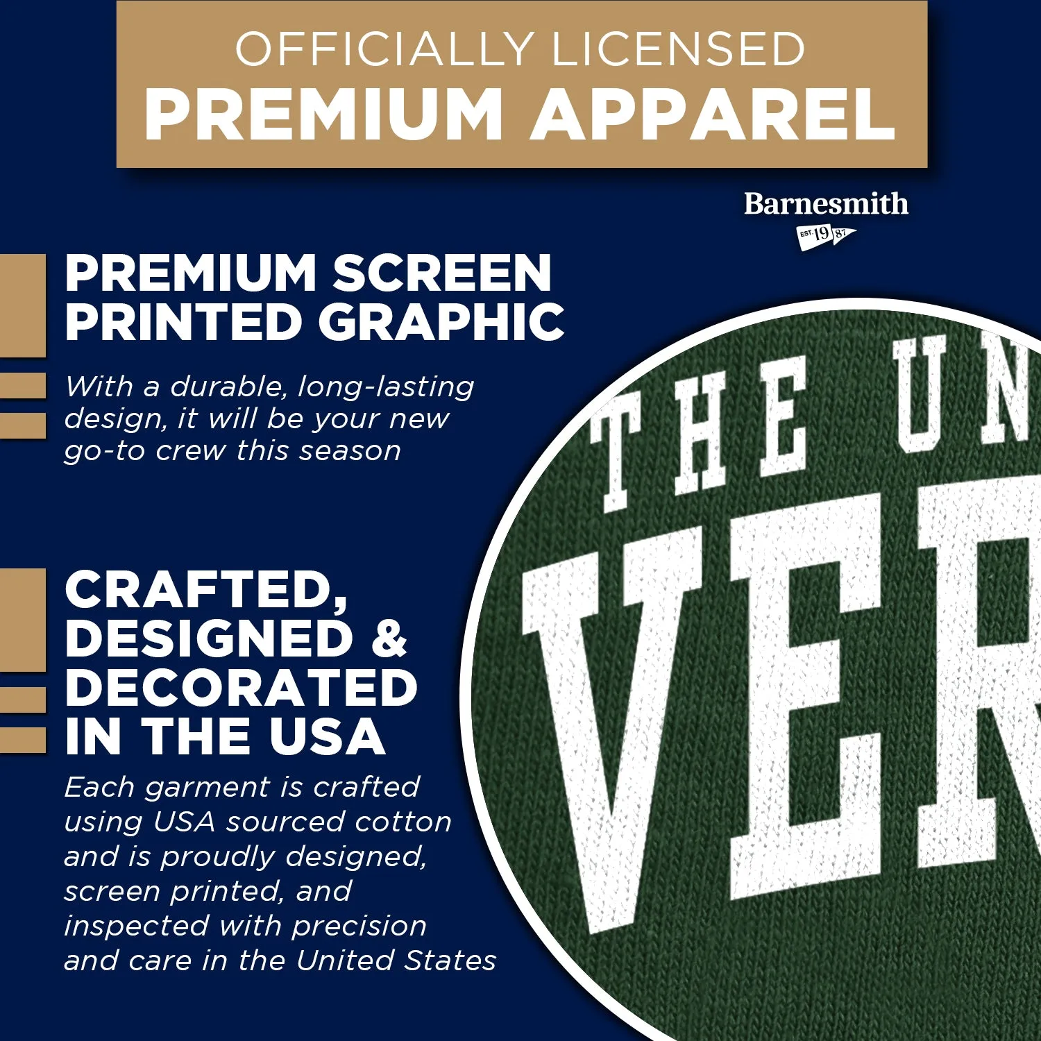 University of Vermont Heritage Sweatshirt (Hunter Green) sold by Barnesmith product image thumbnail 4