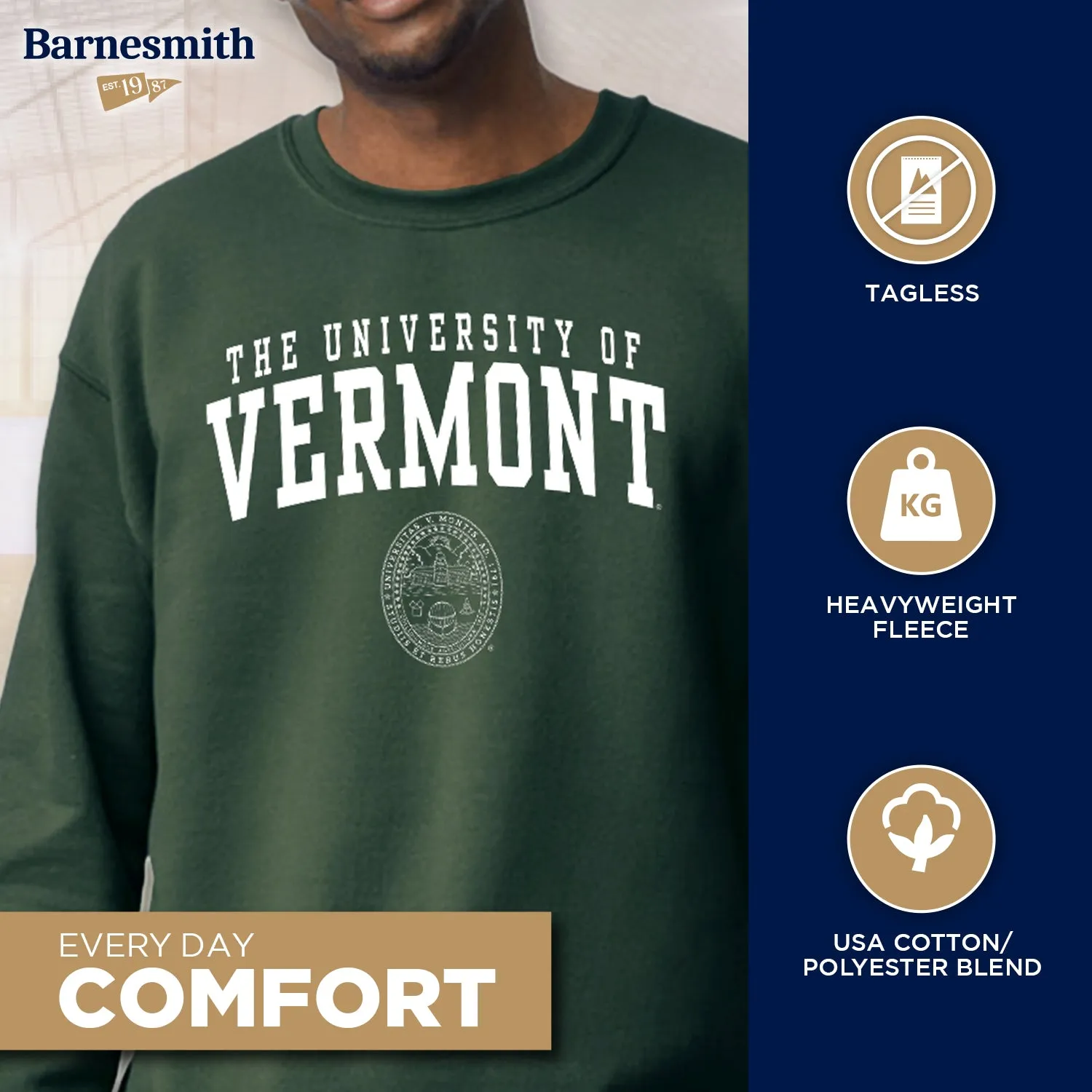 University of Vermont Heritage Sweatshirt (Hunter Green) sold by Barnesmith product image thumbnail 3