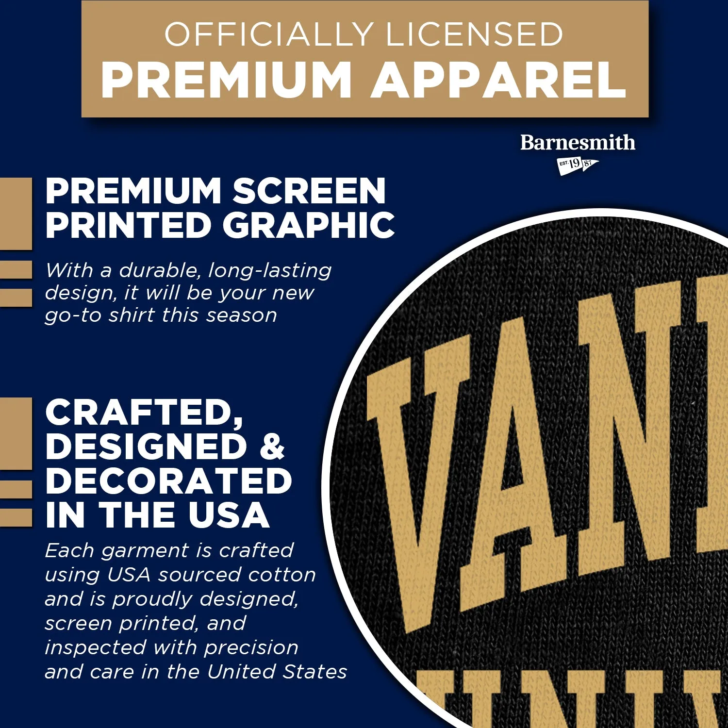 Vanderbilt University Classic T-Shirt (Black) sold by Barnesmith product image thumbnail 4