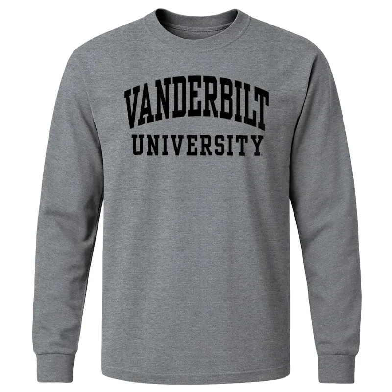 Vanderbilt University Classic Long Sleeve T-Shirt (Charcoal Grey) sold by Barnesmith