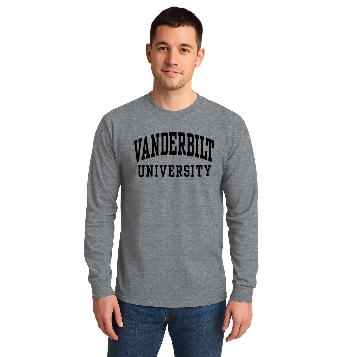 Vanderbilt University Classic Long Sleeve T-Shirt (Charcoal Grey) sold by Barnesmith product image thumbnail 2
