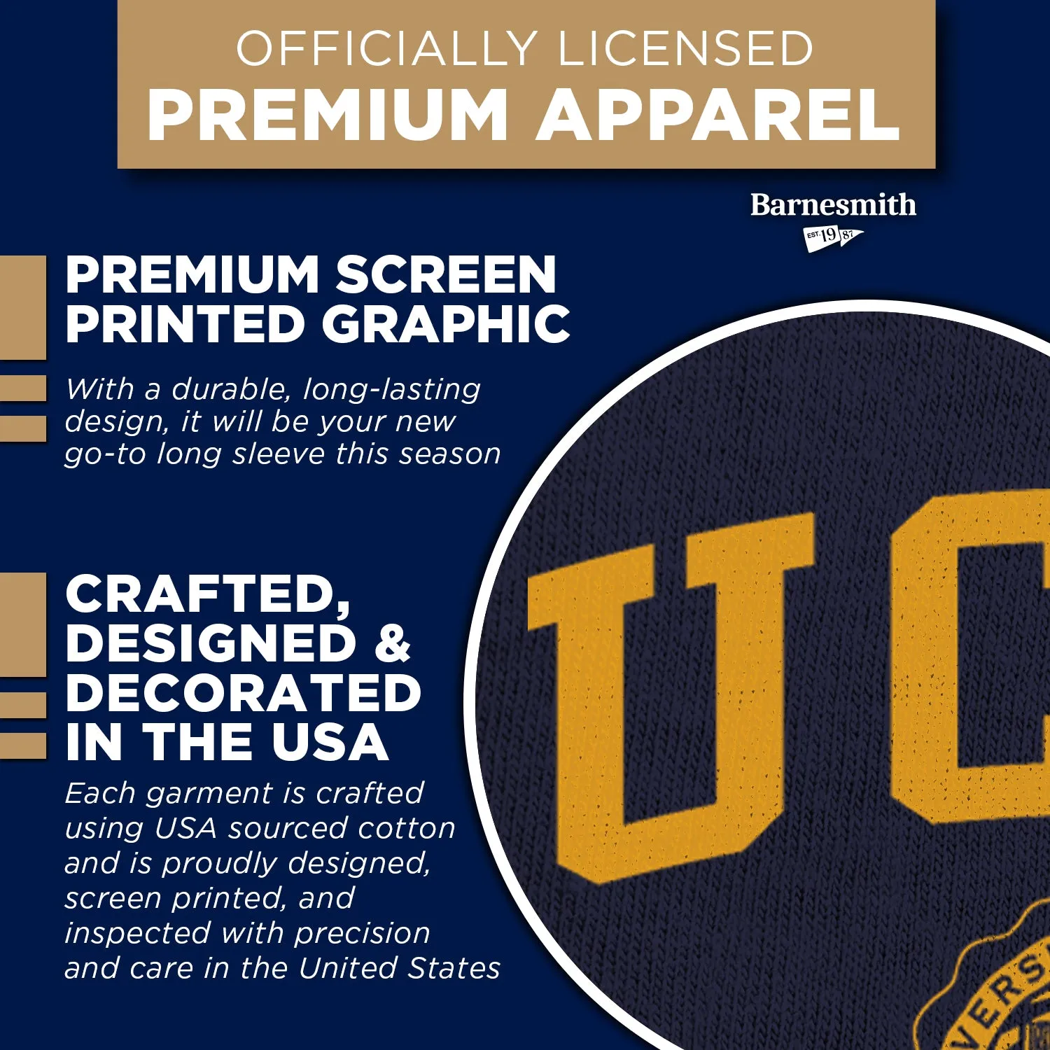 UC Santa Barbara Heritage Long Sleeve T-Shirt (Navy) sold by Barnesmith product image thumbnail 4