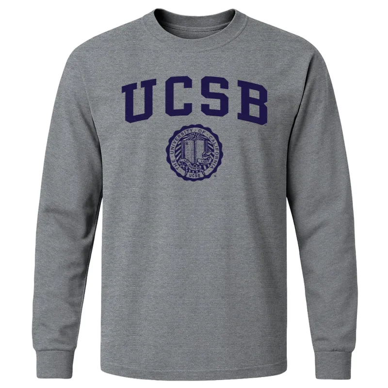 UC Santa Barbara Heritage Long Sleeve T-Shirt (Charcoal Grey) sold by Barnesmith