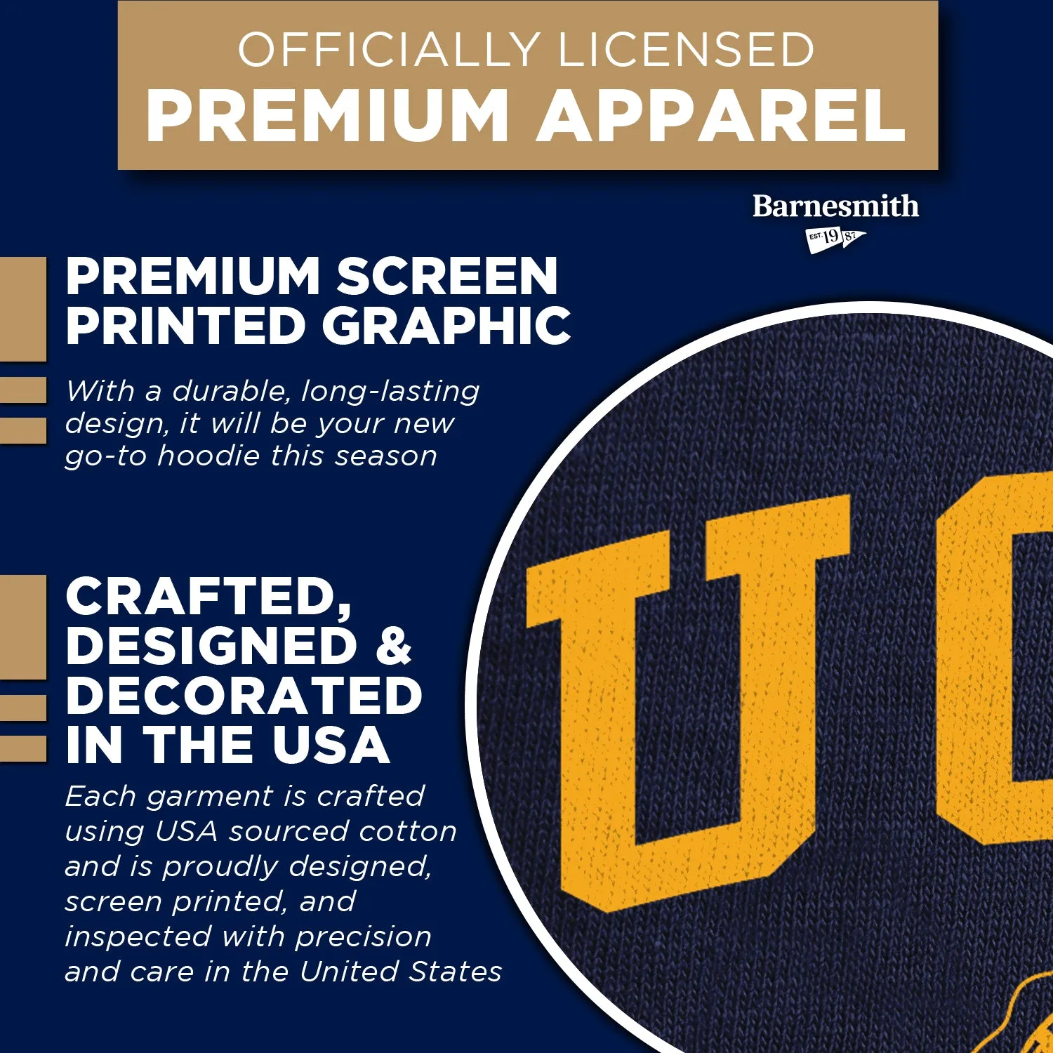 UC Santa Barbara Heritage Hooded Sweatshirt (Navy) sold by Barnesmith product image thumbnail 4