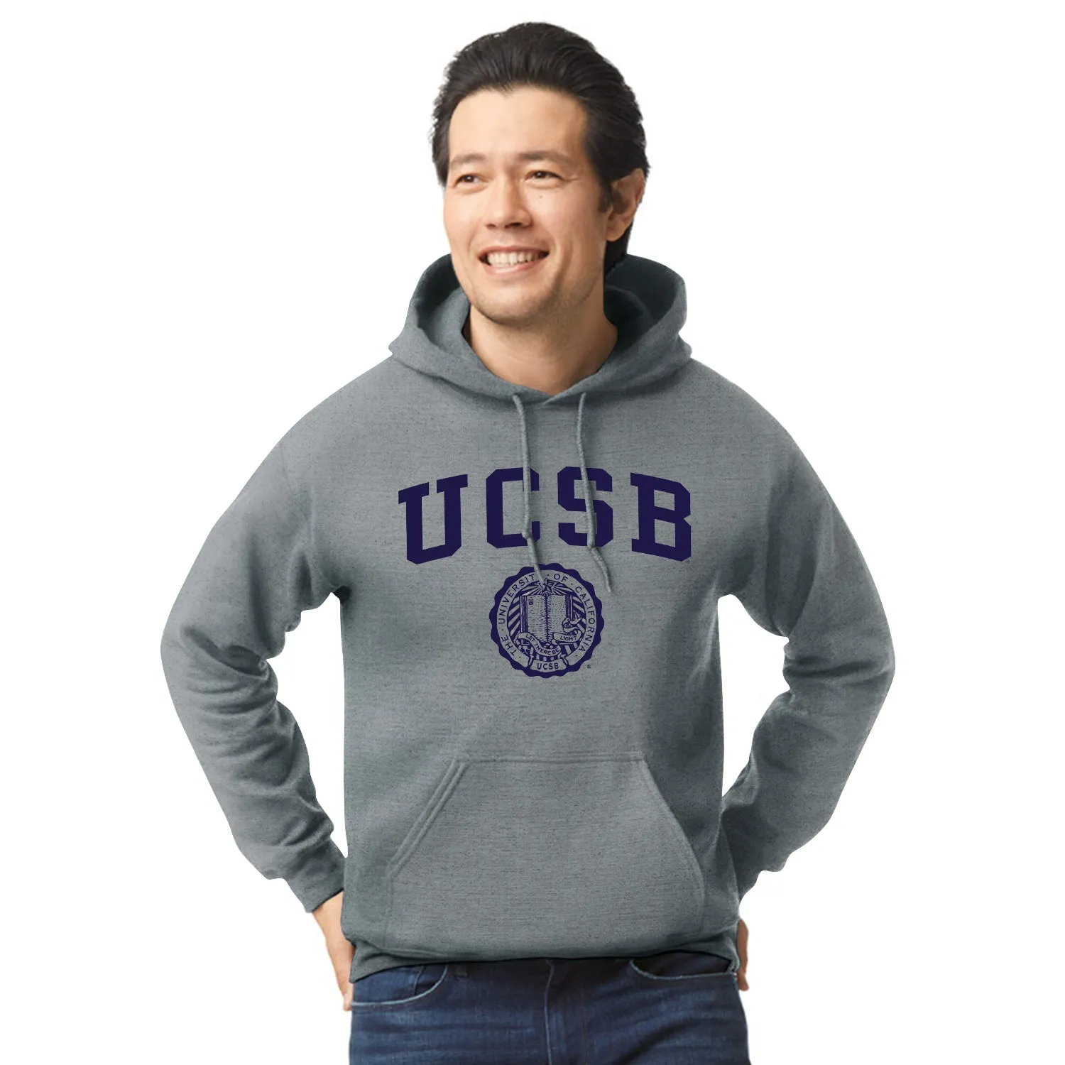 UC Santa Barbara Heritage Hooded Sweatshirt (Charcoal Grey) sold by Barnesmith product image thumbnail 2