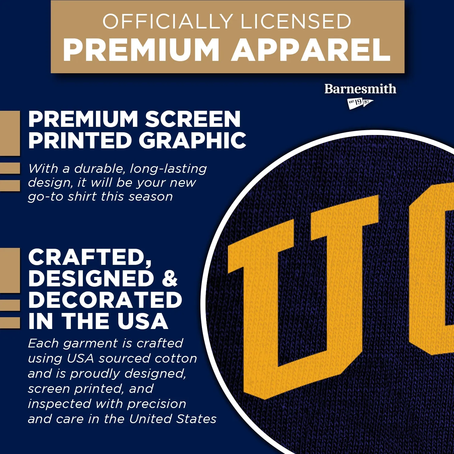 UC Santa Barbara Classic T-Shirt (Navy) sold by Barnesmith product image thumbnail 4