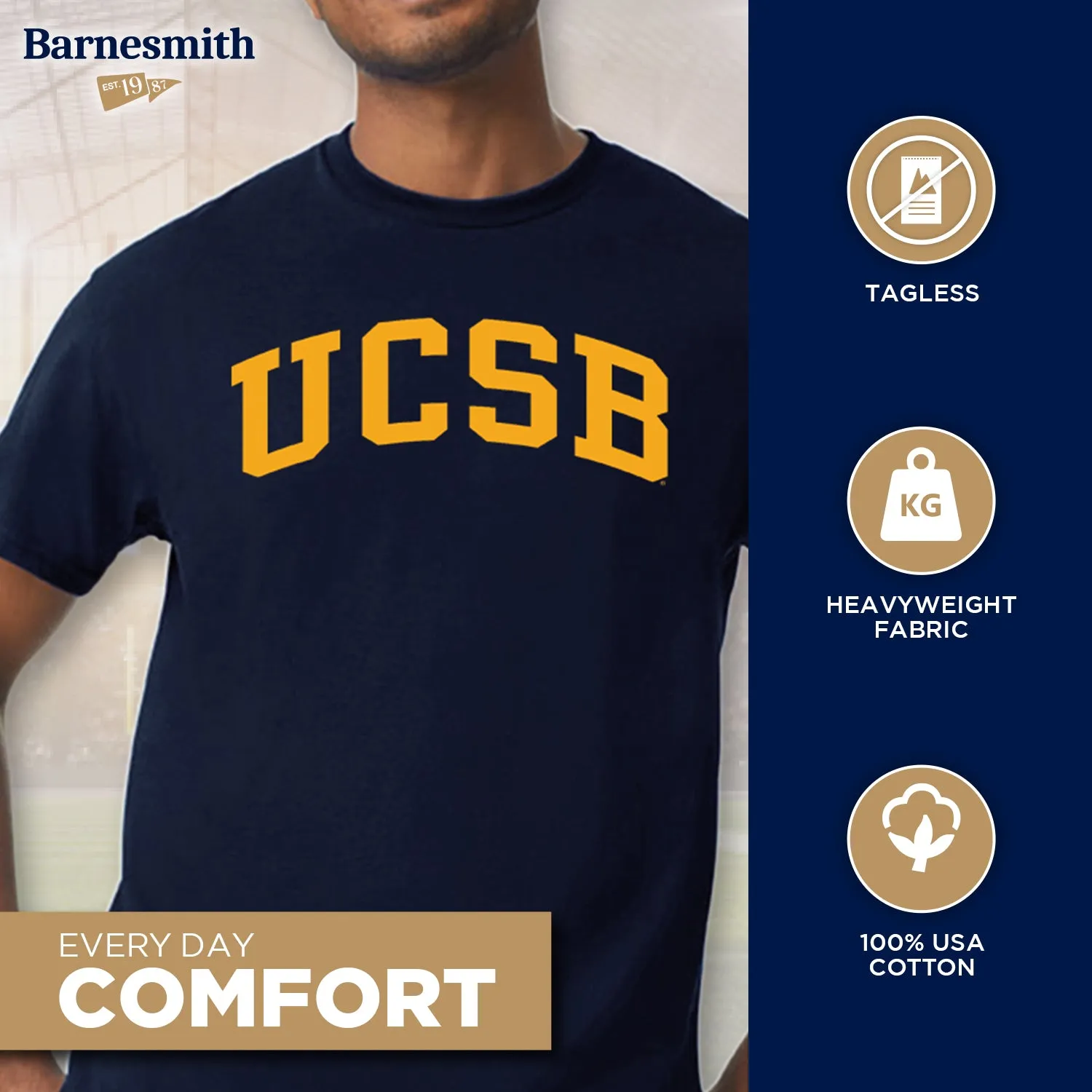 UC Santa Barbara Classic T-Shirt (Navy) sold by Barnesmith product image thumbnail 3