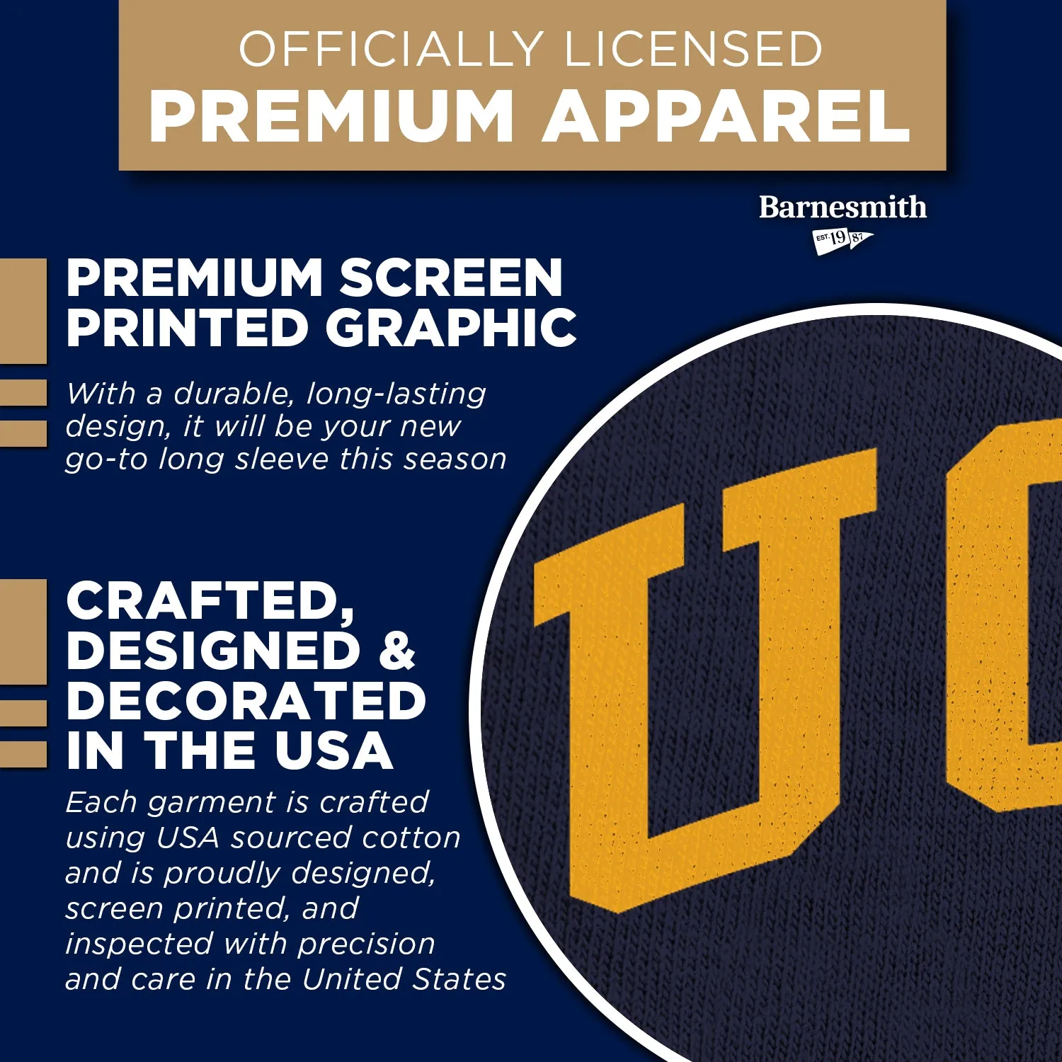 UC Santa Barbara Classic Long Sleeve T-Shirt (Navy) sold by Barnesmith product image thumbnail 4