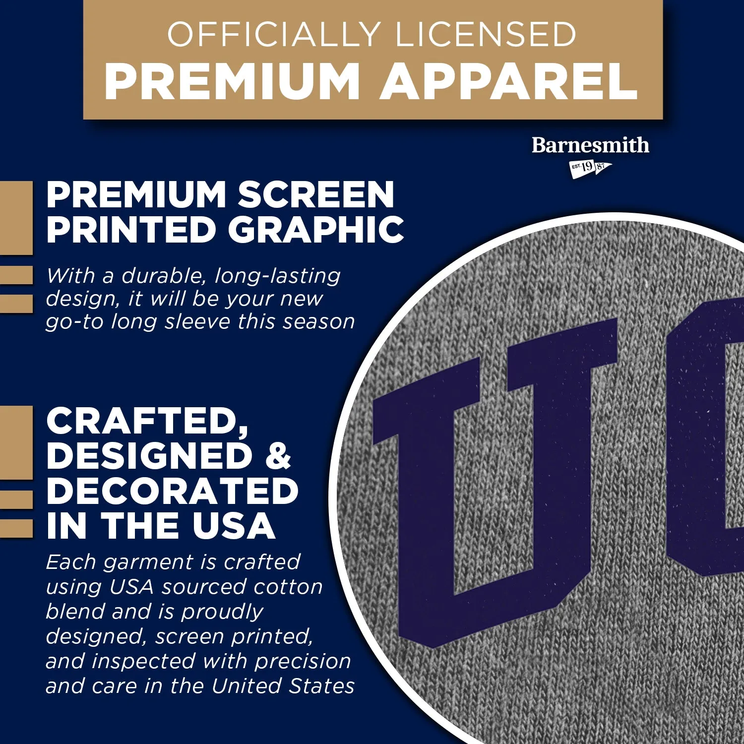 UC Santa Barbara Classic Long Sleeve T-Shirt (Charcoal Grey) sold by Barnesmith product image thumbnail 4