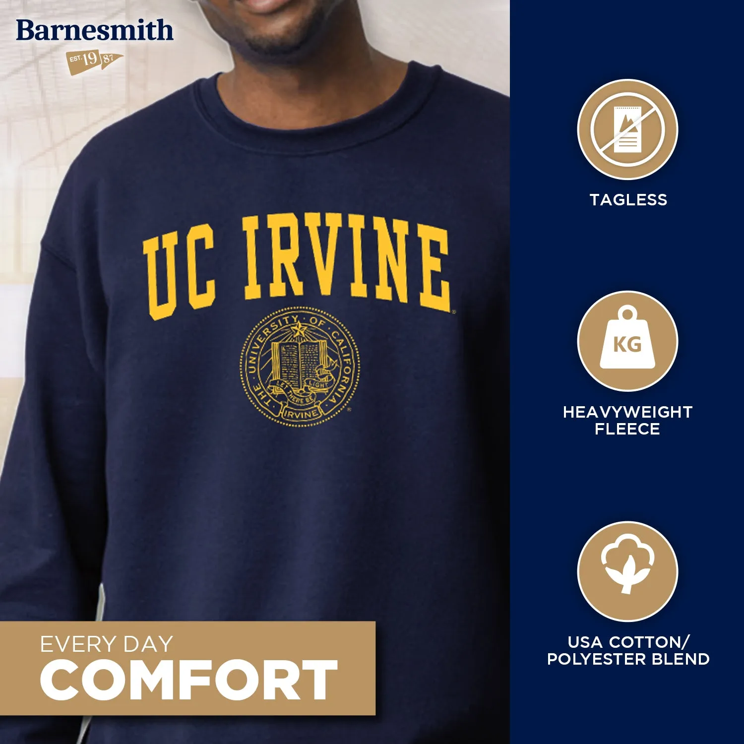 UC Irvine Heritage Sweatshirt (Navy) sold by Barnesmith product image thumbnail 3