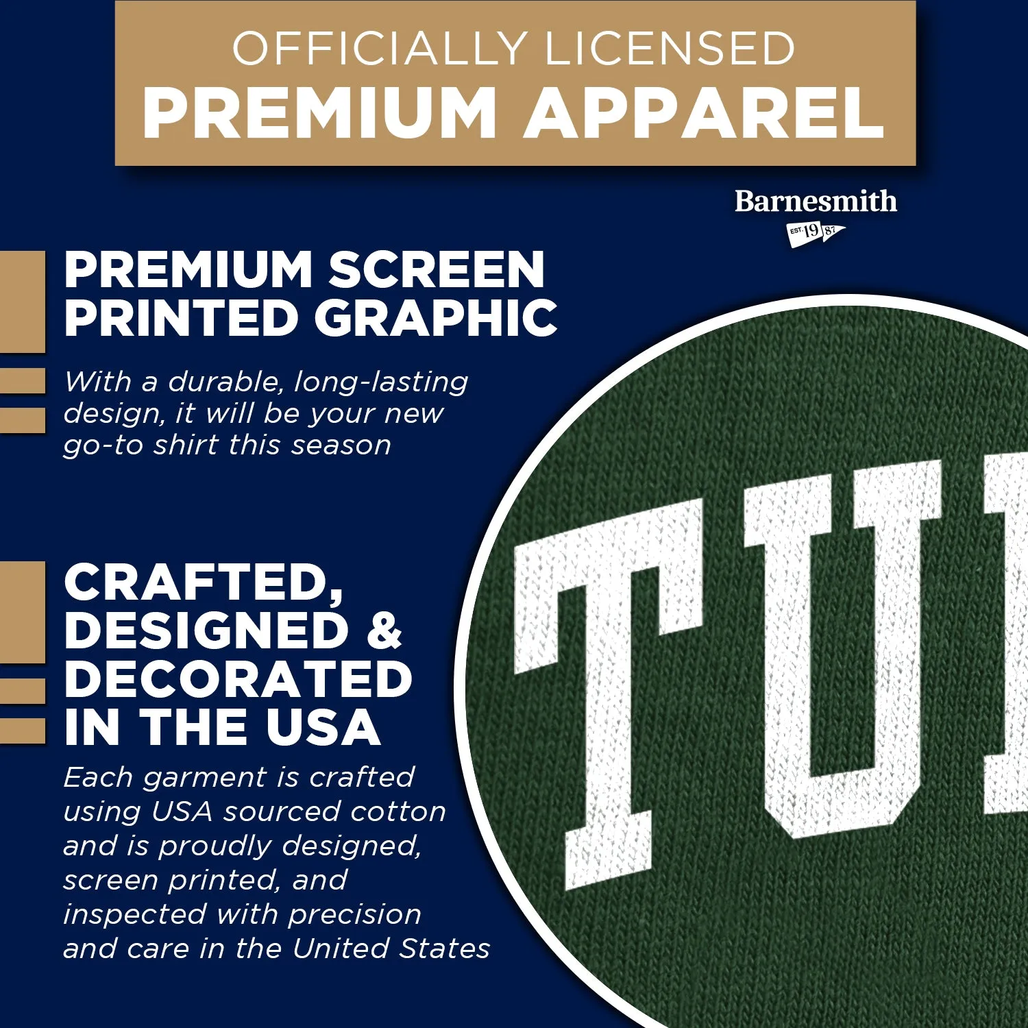 Tulane University Heritage T-Shirt (Hunter Green) sold by Barnesmith product image thumbnail 4