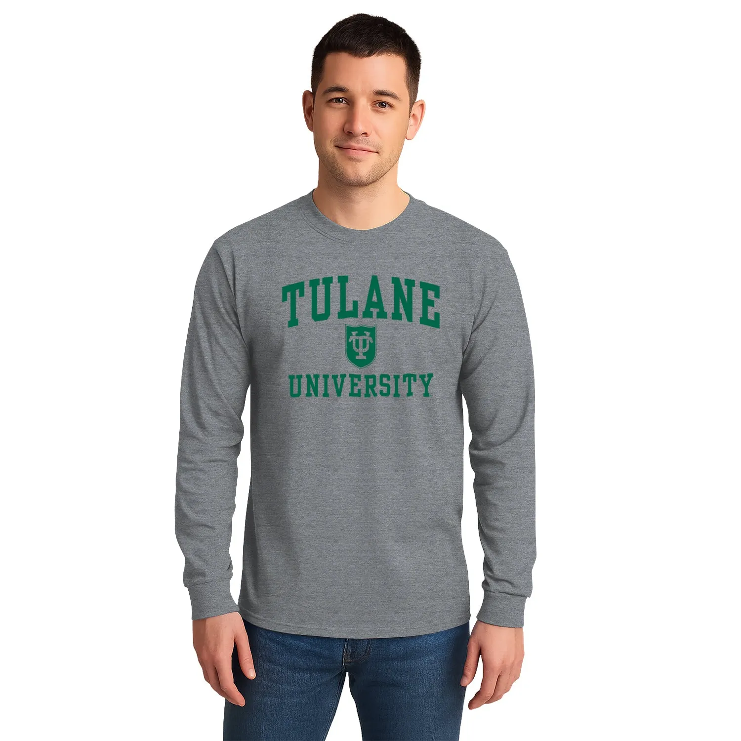 Tulane University Heritage Long Sleeve T-Shirt (Charcoal Grey) sold by Barnesmith product image thumbnail 2
