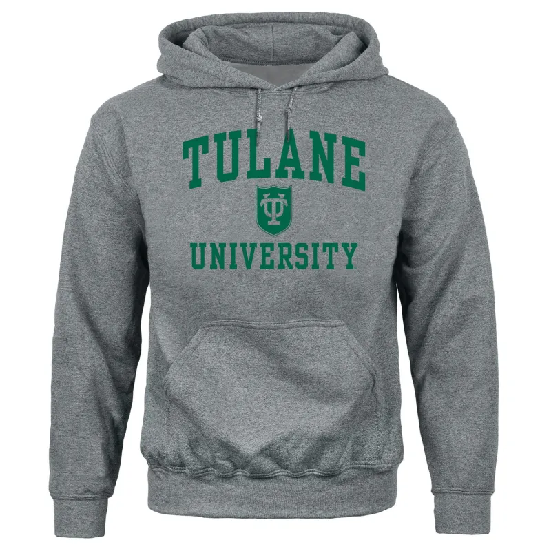Tulane University Heritage Hooded Sweatshirt (Charcoal Grey) sold by Barnesmith
