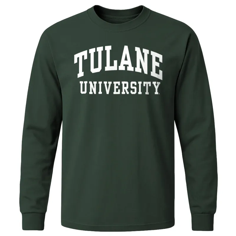 Tulane University Classic Long Sleeve T-Shirt (Hunter Green) sold by Barnesmith
