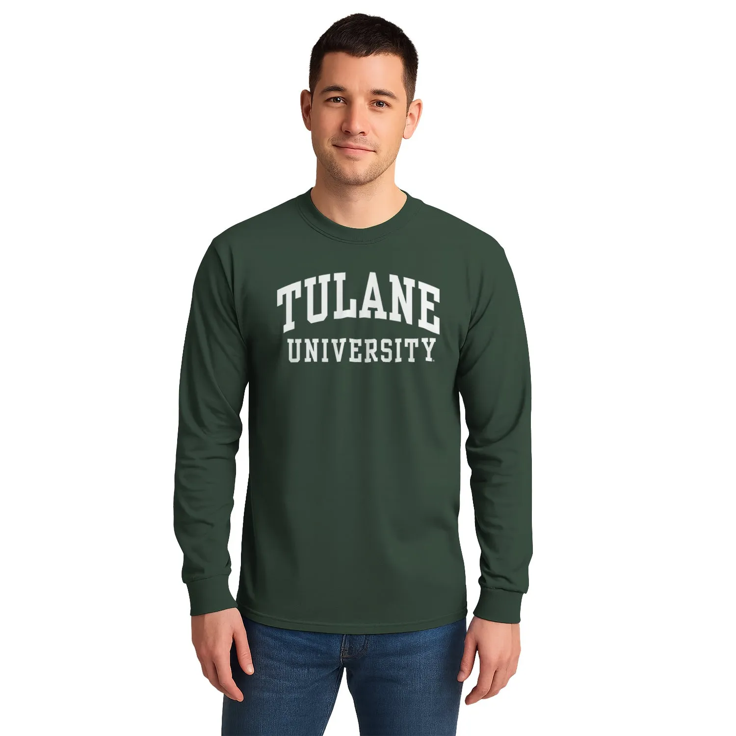 Tulane University Classic Long Sleeve T-Shirt (Hunter Green) sold by Barnesmith product image thumbnail 2