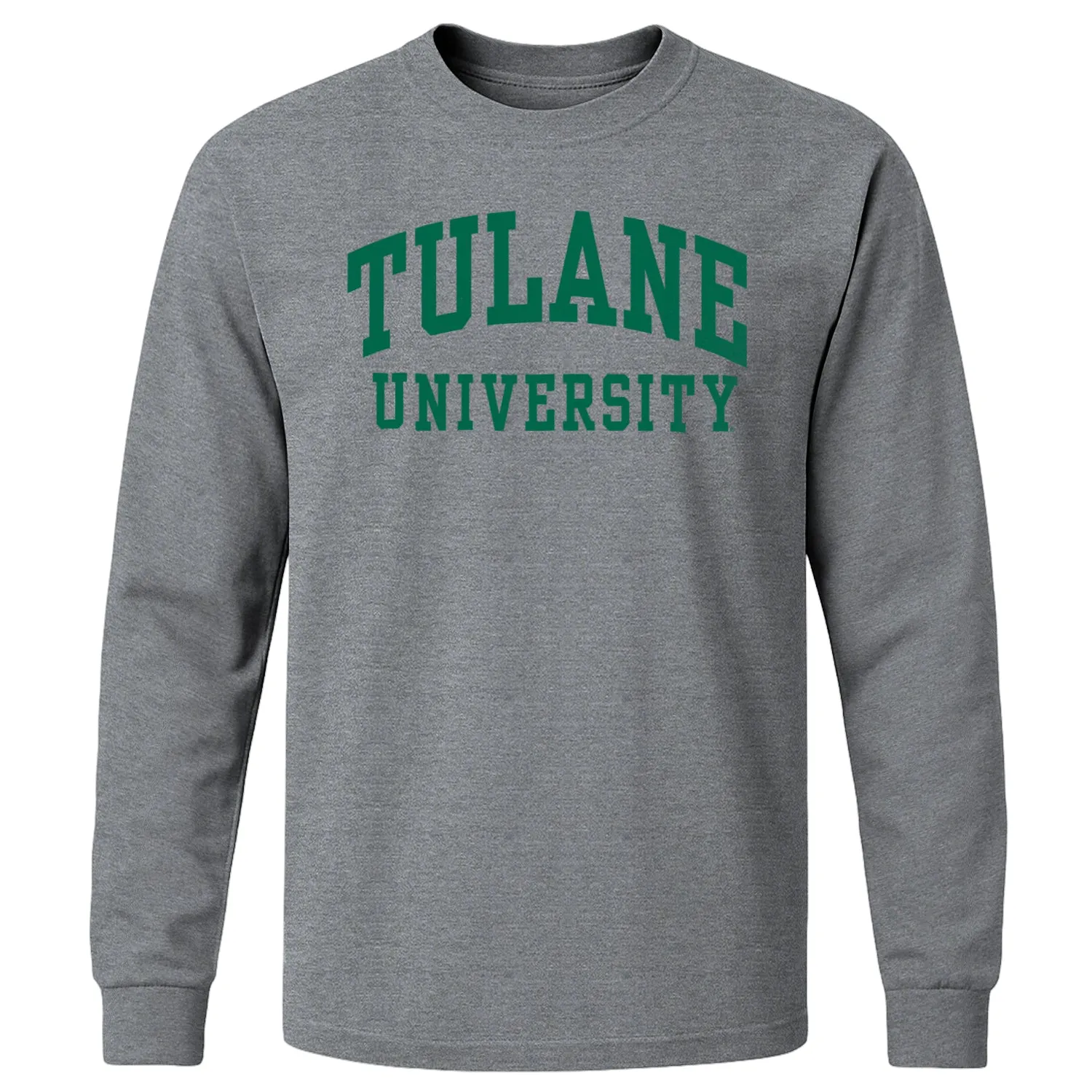 Tulane University Classic Long Sleeve T-Shirt (Charcoal Grey) sold by Barnesmith