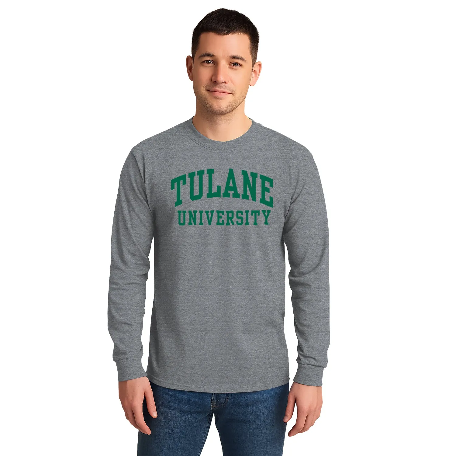 Tulane University Classic Long Sleeve T-Shirt (Charcoal Grey) sold by Barnesmith product image thumbnail 2