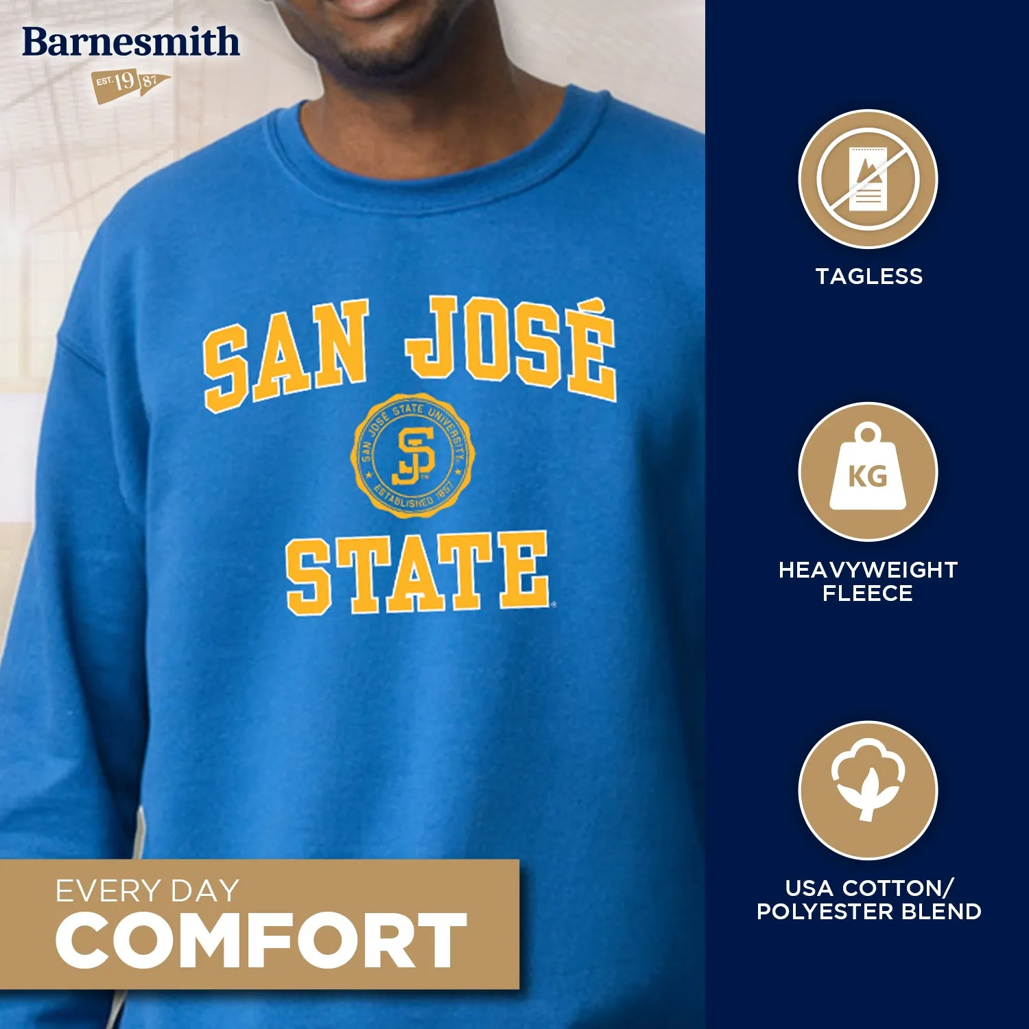 San Jose State University Heritage Sweatshirt (Royal Blue) sold by Barnesmith product image thumbnail 3