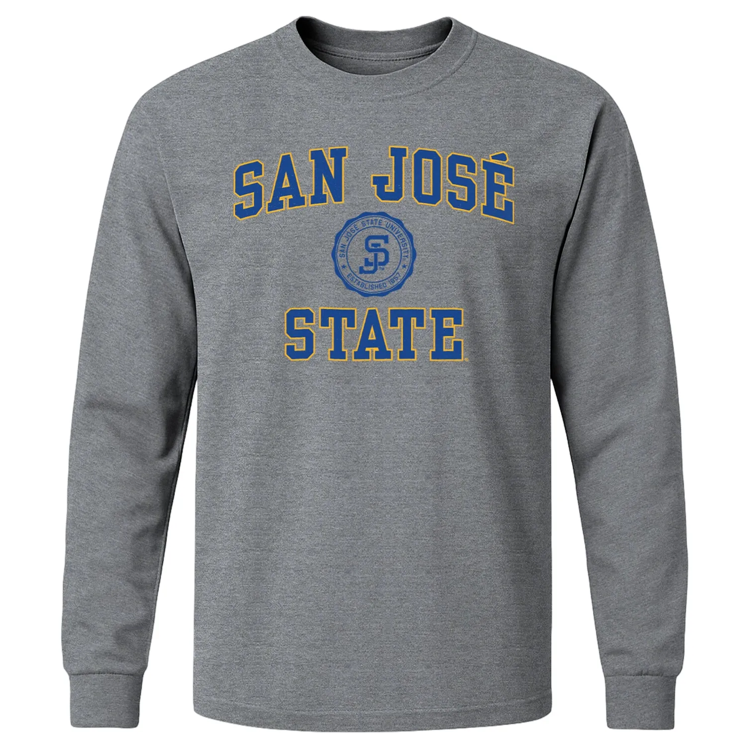 San Jose State University Heritage Long Sleeve T-Shirt (Charcoal Grey) sold by Barnesmith