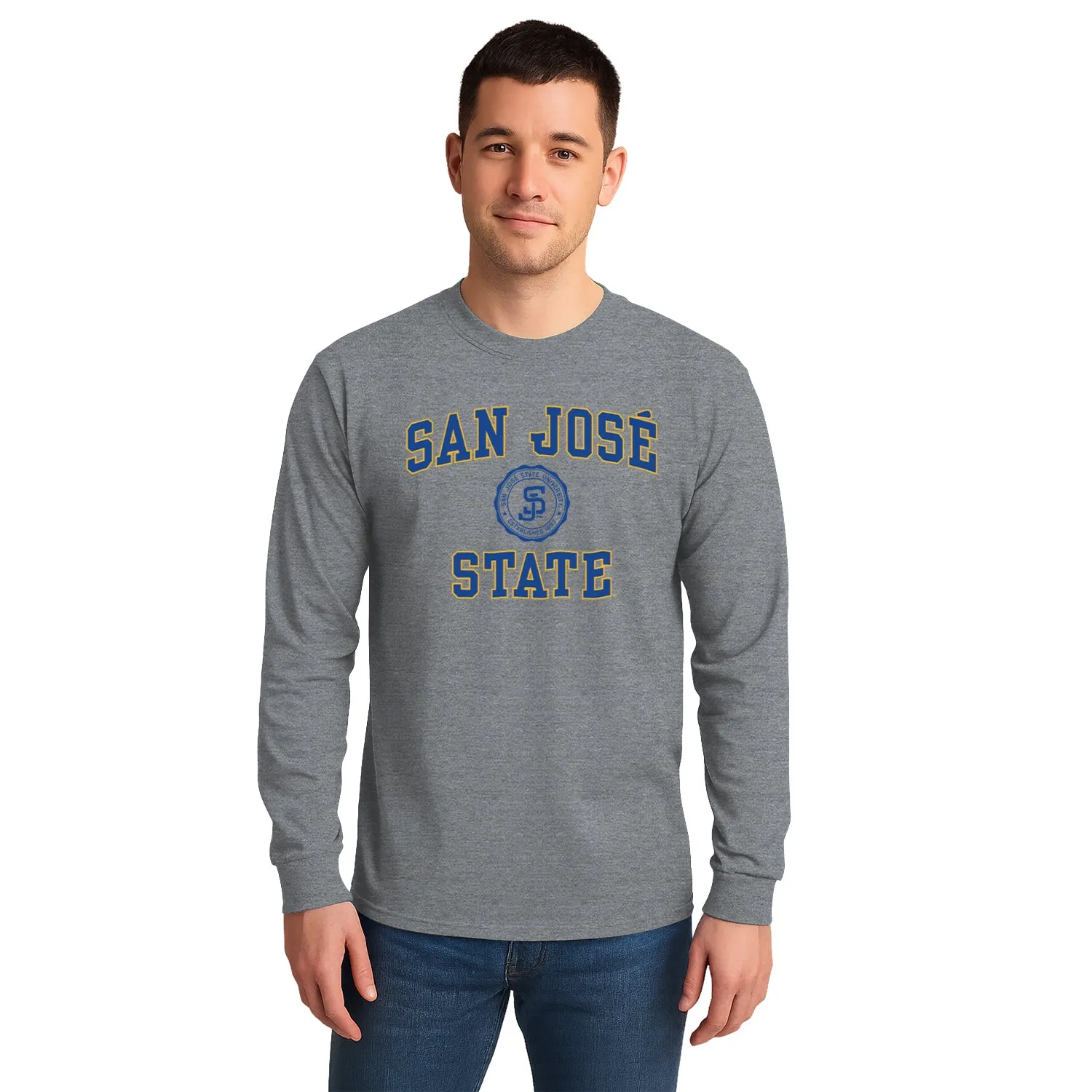 San Jose State University Heritage Long Sleeve T-Shirt (Charcoal Grey) sold by Barnesmith product image thumbnail 2