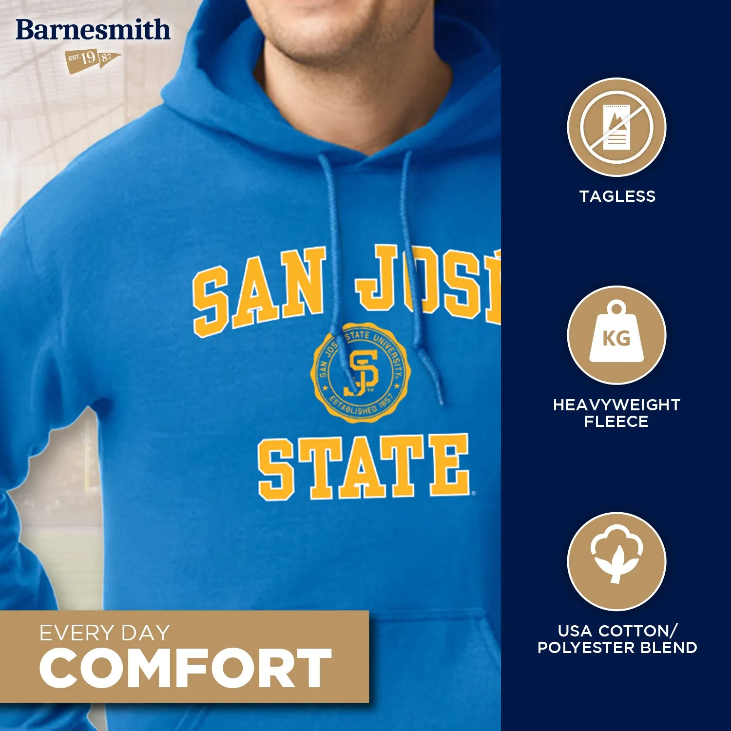 San Jose State University Heritage Hooded Sweatshirt (Royal Blue) sold by Barnesmith product image thumbnail 3