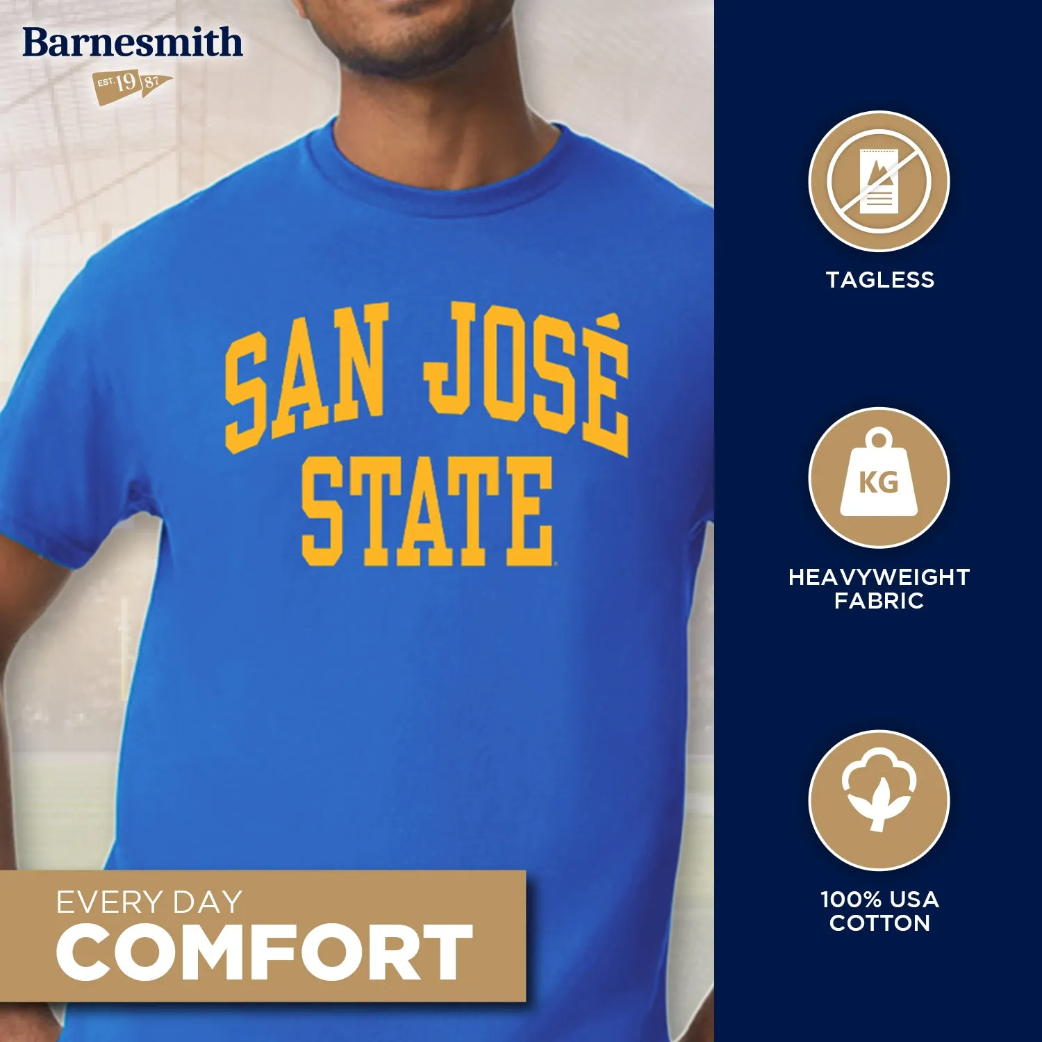 San Jose State University Classic T-Shirt (Royal Blue) sold by Barnesmith product image thumbnail 3