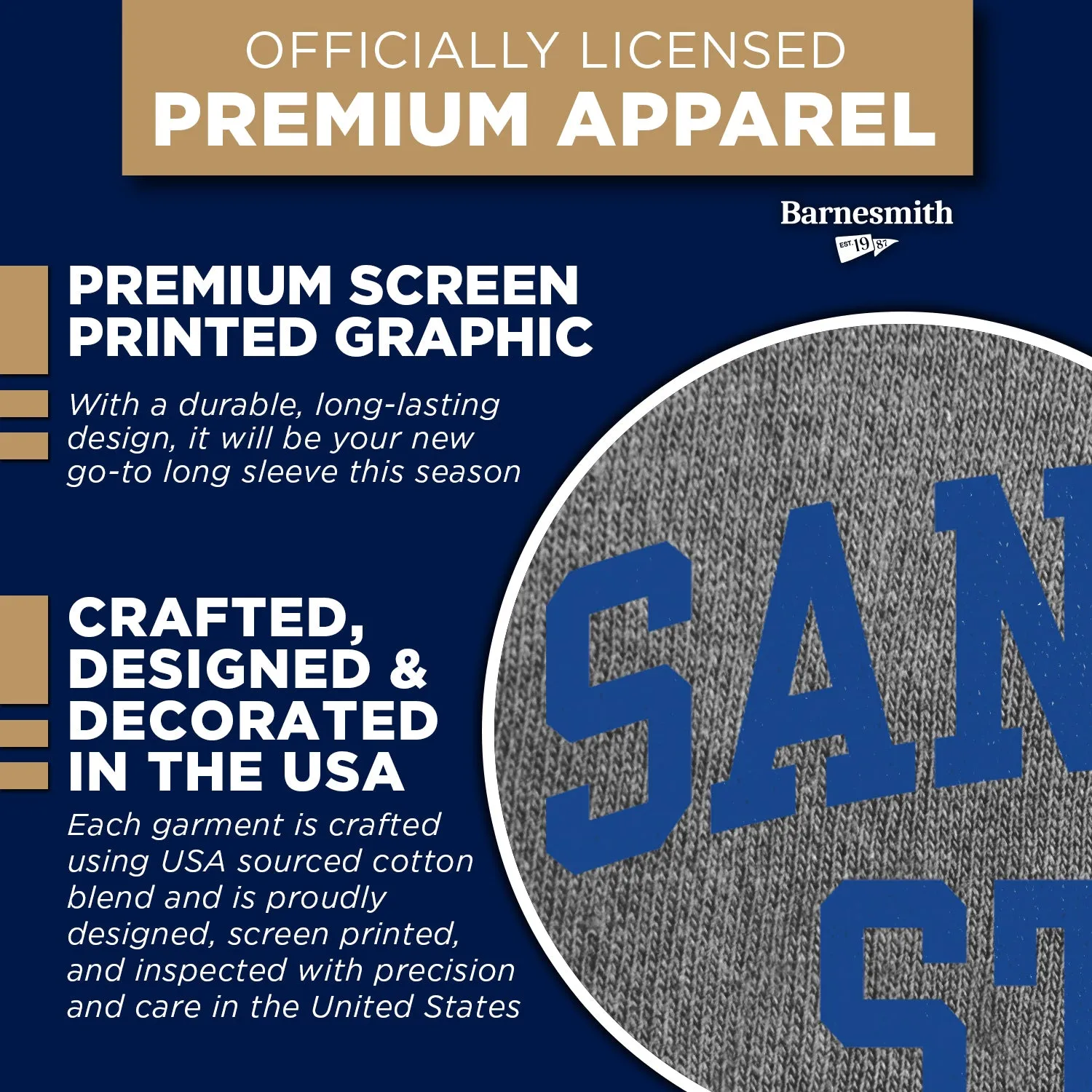 San Jose State University Classic Long Sleeve T-Shirt (Charcoal Grey) sold by Barnesmith product image thumbnail 4
