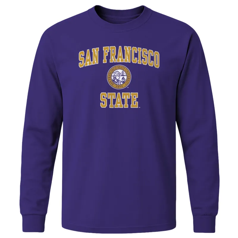 San Francisco State University Heritage Long Sleeve T-Shirt (Purple) sold by Barnesmith