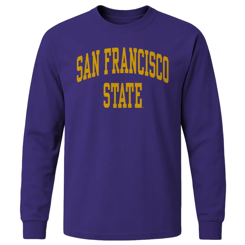 San Francisco State University Classic Long Sleeve T-Shirt (Purple) sold by Barnesmith