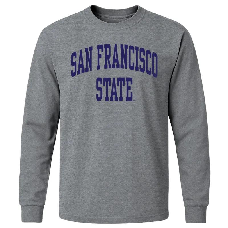San Francisco State University Classic Long Sleeve T-Shirt (Charcoal Grey) sold by Barnesmith