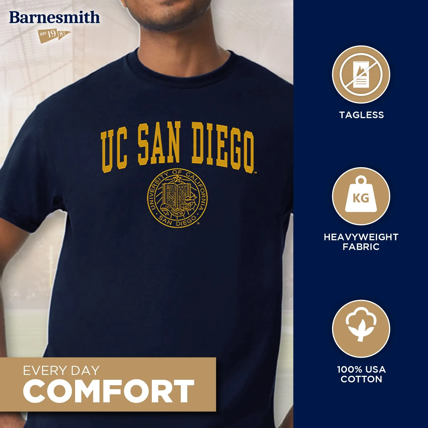 UC San Diego Heritage T-Shirt (Navy) sold by Barnesmith product image thumbnail 3