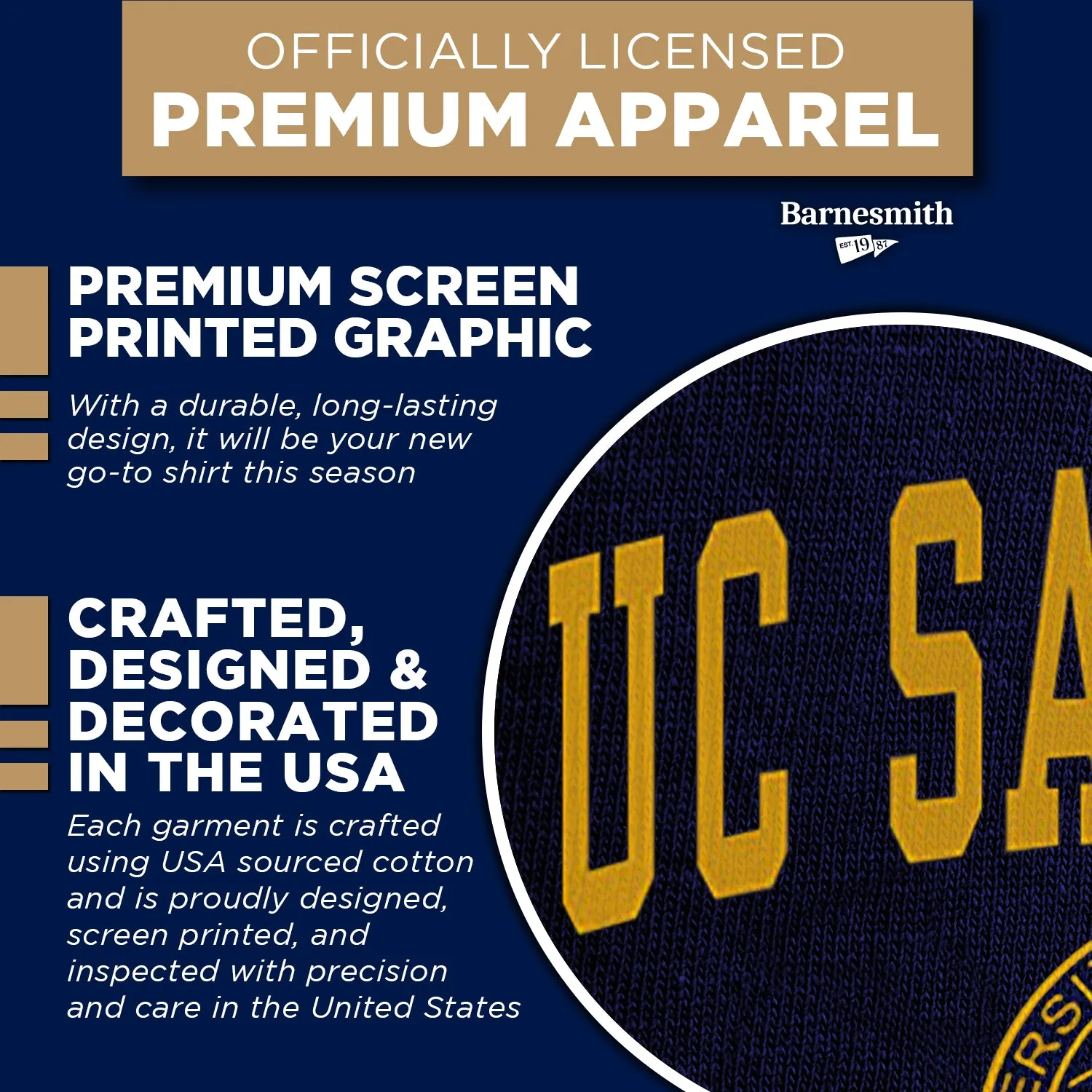 UC San Diego Heritage T-Shirt (Navy) sold by Barnesmith product image thumbnail 4